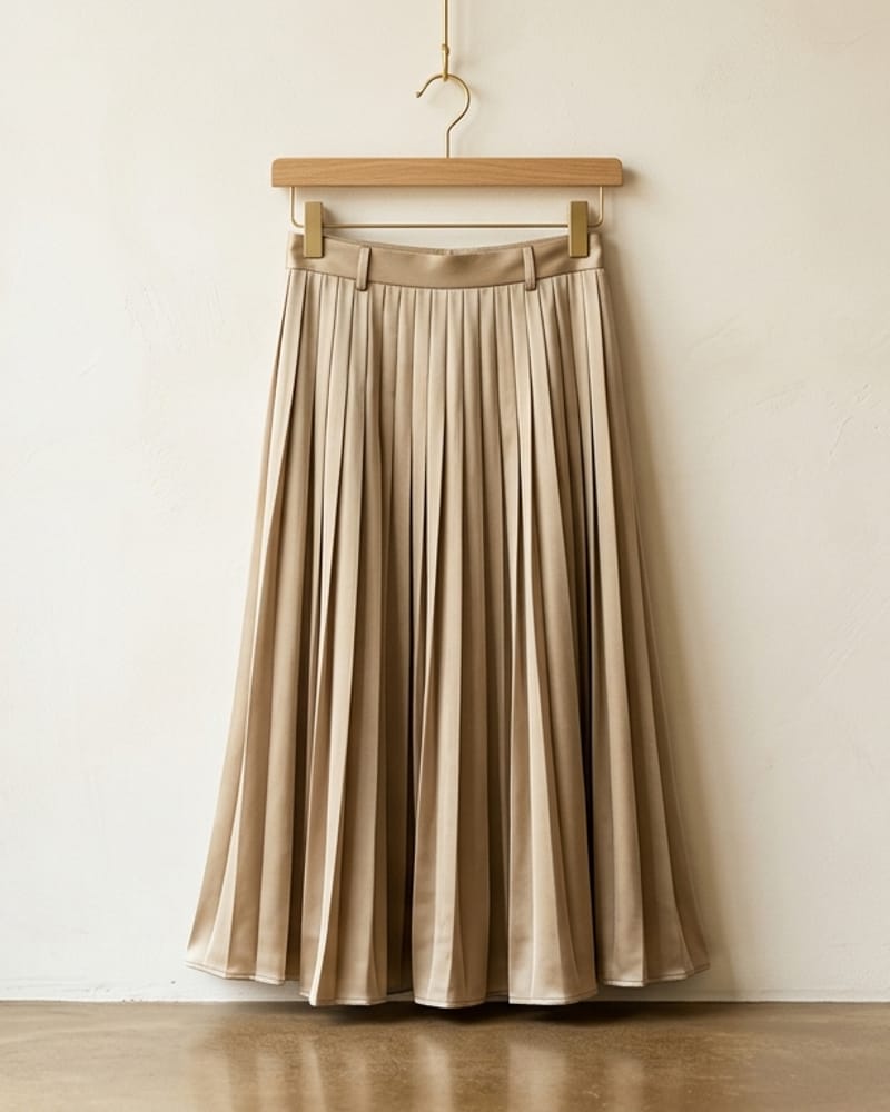 Muted Gold Pleated Skirt